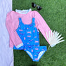 Winnie's Wave Spotter Swim Shirt - Hamptons Hot Pink with Worth Avenue White (UPF 35+)