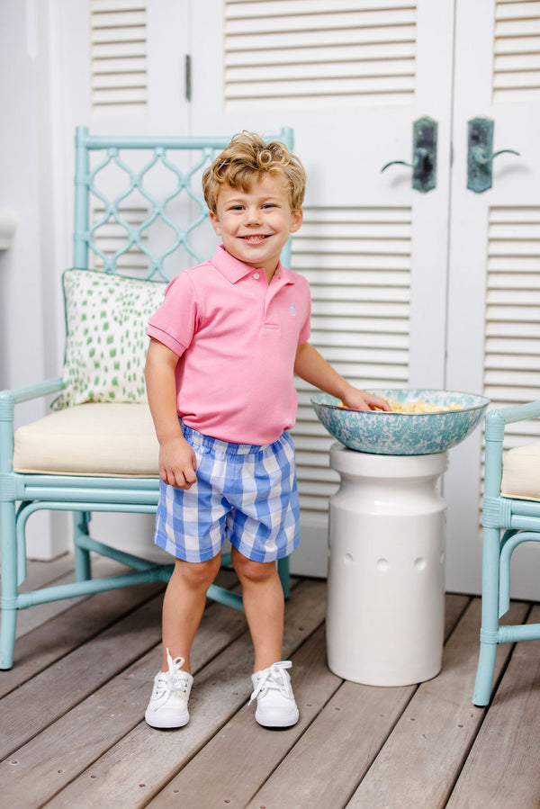 Prim & Proper Polo - Hamptons Hot Pink with Buckhead Blue Stork