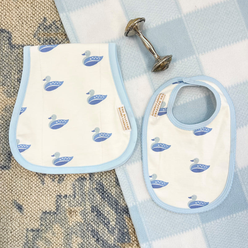 Oopsie Daisy Burp Cloth - Merrimack Quack Quacks with Buckhead Blue
