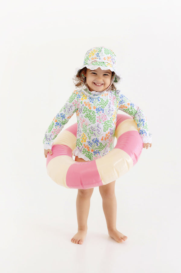 Sarasota Surf Suit - Gaston Street Garden with Worth Avenue White (UPF 35+)