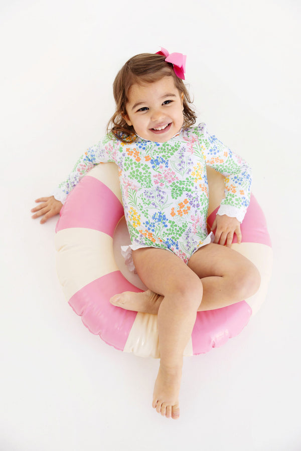 Sarasota Surf Suit - Gaston Street Garden with Worth Avenue White (UPF 35+)
