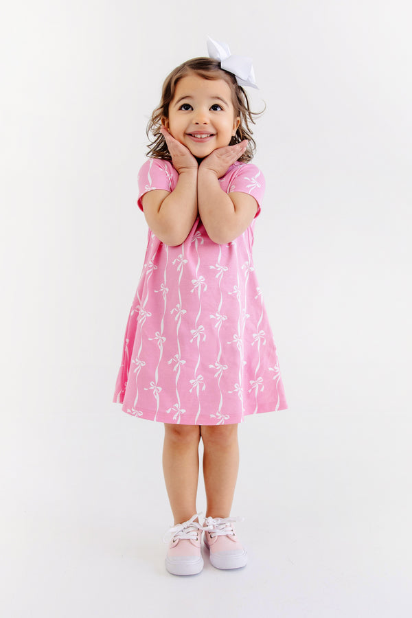 Polly Play Dress - Bell Court Bows (Hamptons Hot Pink)
