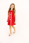 Darla Dress - Richmond Red & Hamptons Hot Pink with Appliques