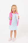 Long Sleeve Polly Play Dress - Heart Eyes (Belhaven Blue) with Winter Park Pink