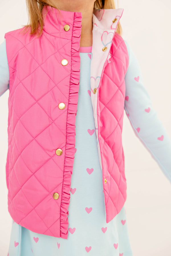 Vaughn Vest - Winter Park Pink with Have a Little Heart