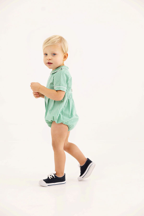 Bradford Bubble - Gibson Island Green Mini Gingham with Worth Avenue White