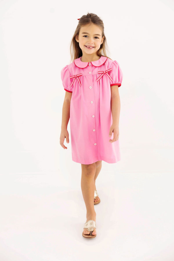 Tabitha's Teacher's Pet Dress - Hamptons Hot Pink with Richmond Red