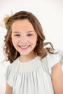 Angel Sleeve Sandy Smocked Dress - Old Greenwich Green with Palmetto Pearl