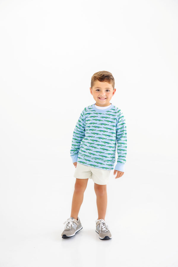 Cassidy Comfy Crewneck - See Ya Later Alligator with Beale Street Blue