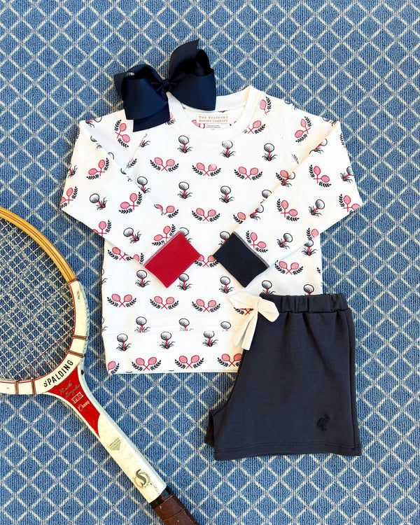 Cassidy Comfy Crewneck (Unisex) - Little Sport with Nantucket Navy and Richmond Red