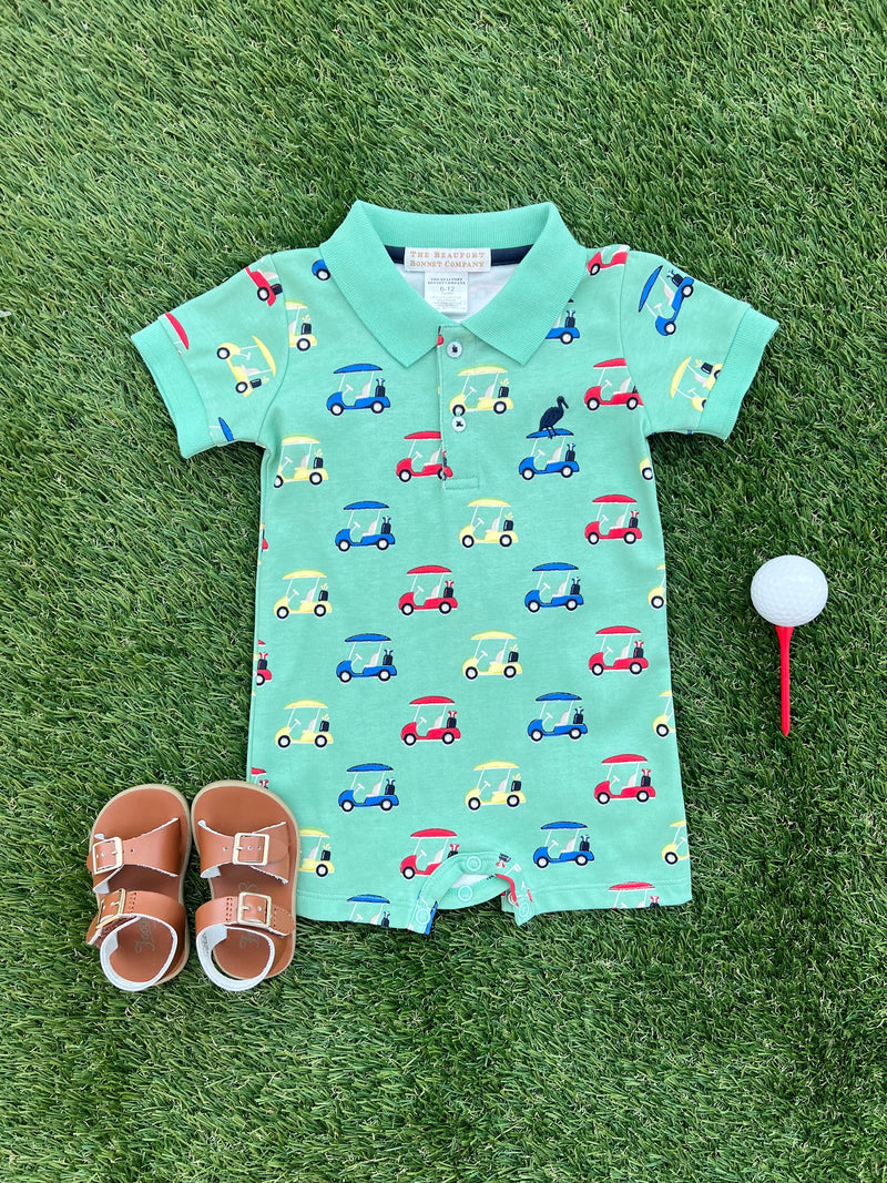 Sir Proper's Romper - Buggy and Ball with Nantucket Navy Stork