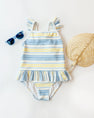 St. Lucia Swimsuit - Sobro Stripe with Worth Avenue White