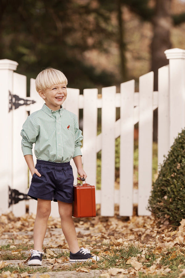 Dean's List Dress Shirt - Gibson Island Green Mini Gingham with Richmond Red Stork