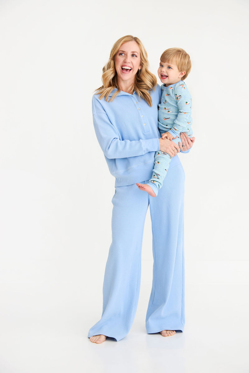 Libby's Lounge Set Waffle Knit - Sarasota Sky