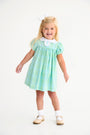 Mary Dal Dress - Pelham Bay Plaid (Green) with Worth Avenue White