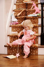 Sleeveless Rebecca Romper - Sandpearl Pink & Mill Street Manor Mini Floral with Pumpkin