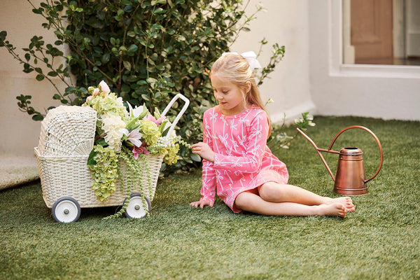 Long Sleeve Polly Play Dress - Brasleton Bows (Romany Rose)