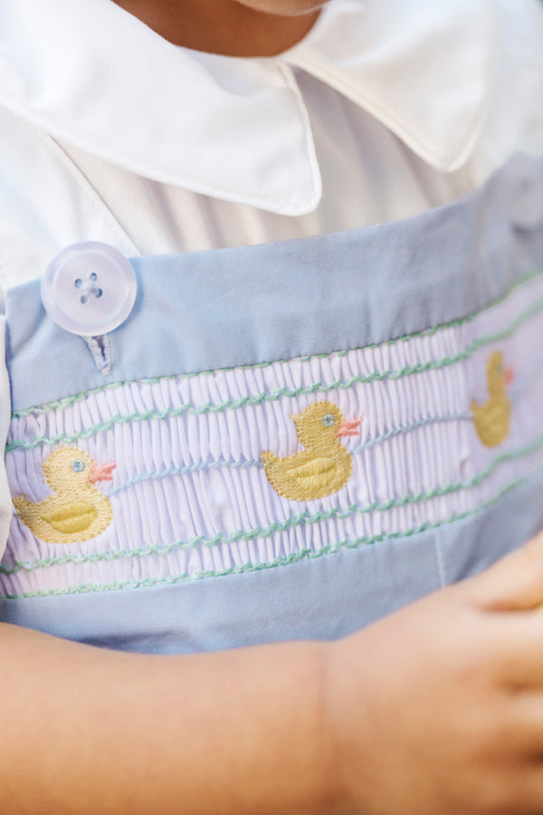 Teddy's Longall - Beale Street Blue with Duck Smocking