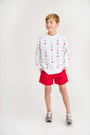 Sheffield Shorts - Richmond Red with Multicolor Stork