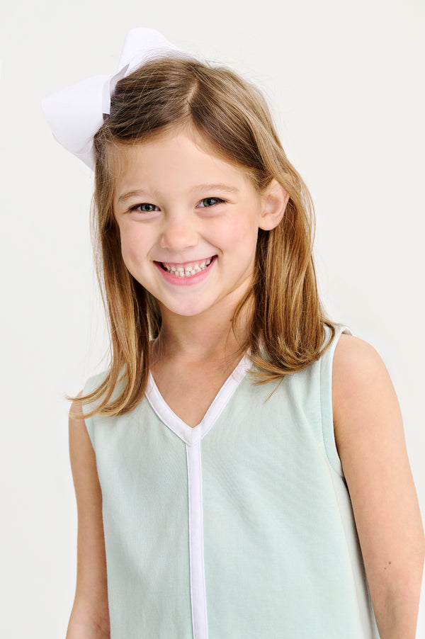 Daisy Dress - Old Greenwich Green with Worth Avenue White