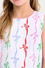 Annie Apron Dress - Bell Court Bows with Hamptons Hot Pink