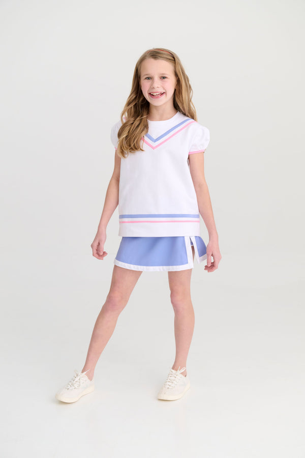 Prepletic™ Samantha Skort - Park City Periwinkle with Worth Avenue White Trim & Stork