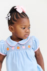 Mary Dal Bubble - Barrington Blue & Sandpearl Pink with Pumpkin Smocking