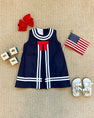 Madge Main Sail Dress - Nantucket Navy with Worth Avenue White & Richmond Red