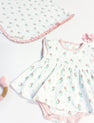 Daisy's Diaper Cover Dress - Lancaster Gate Garden with Palm Beach Pink