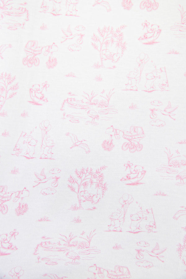 Sleep Tight Crib Sheet - Sir Proper's Sweet Arrival (Hamptons Hot Pink)