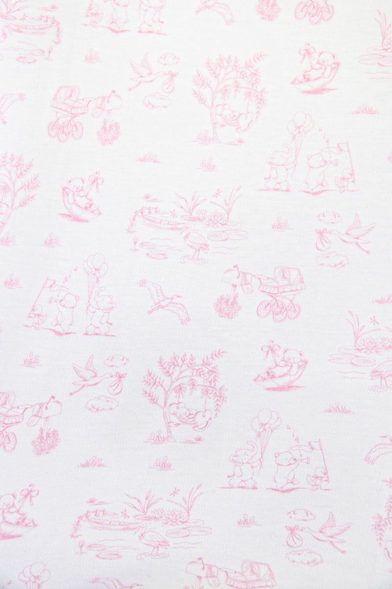 Sleep Tight Crib Sheet - Sir Proper's Sweet Arrival (Hamptons Hot Pink)