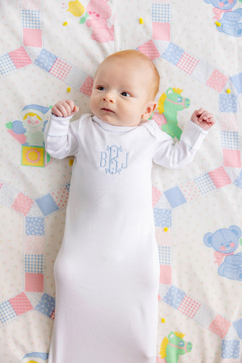 Darling Debut Set (with snaps) - Worth Avenue White with Buckhead Blue