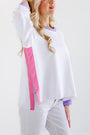 Courtney's Cozy Crewneck (Women) - Worth Avenue White with Palisades Purple & Romany Rose