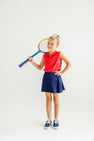 Sleeveless Anna Price Polo - Richmond Red with Nantucket Navy Stork