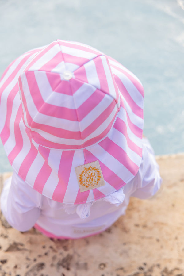 Cissy Sunhat - Caicos Cabana Stripe (Hamptons Hot Pink)