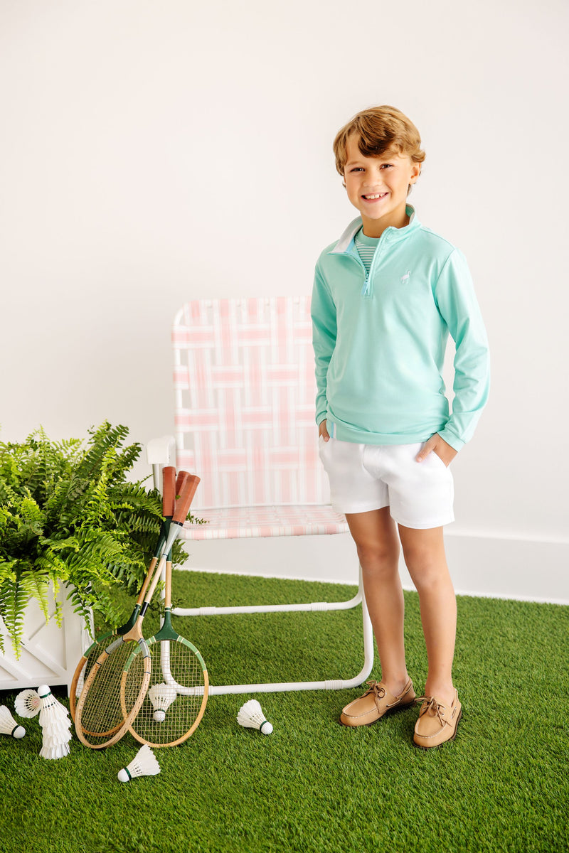 Prepletic™ Hayword Half-Zip - Turks Teal with Worth Avenue White Stork