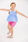 Babs Bloomer Set - Sunrise Blvd. Blue Mini Gingham with Hamptons Hot Pink