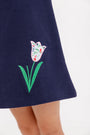 Tatum's Turtleneck Dress - Nantucket Navy with Fair Street Floral Tulip Applique