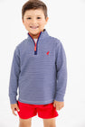 Prepletic™ Hayword Half Zip - Nantucket Navy Stripe with Richmond Red Stork