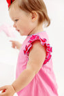 Ruehling Ruffle Bubble - Hamptons Hot Pink with Beale Street Blue and Floral Embroidery