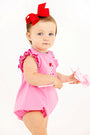 Ruehling Ruffle Bubble - Hamptons Hot Pink with Beale Street Blue and Floral Embroidery