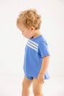 Short Sleeve Beau Bubble - Sunrise Blvd. Blue with Worth Avenue White