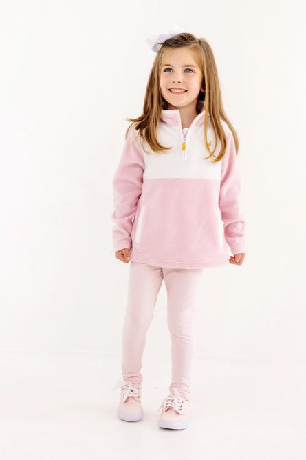 Hayword Half-Zip (Fleece) - Palm Beach Pink with Worth Avenue White