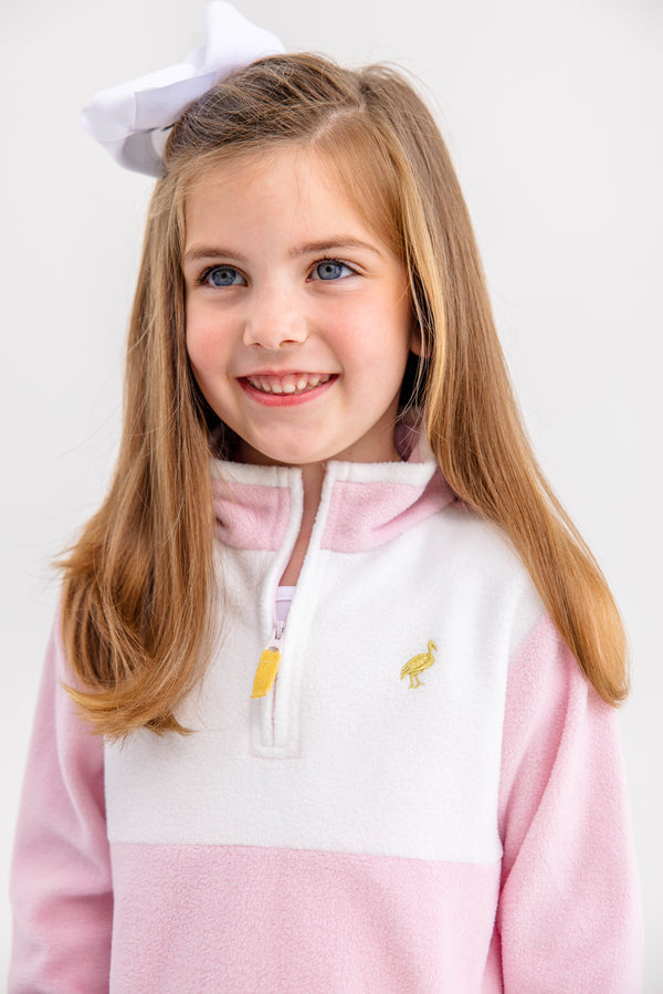 Hayword Half-Zip (Fleece) - Palm Beach Pink with Worth Avenue White
