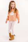 Isabelle's Intarsia Sweater - Seashore Sherbet & Sandpearl Pink with Pumpkin