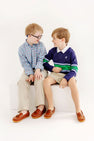 Dean's List Dress Shirt - Kensington Court Plaid with Barbados Blue Stork