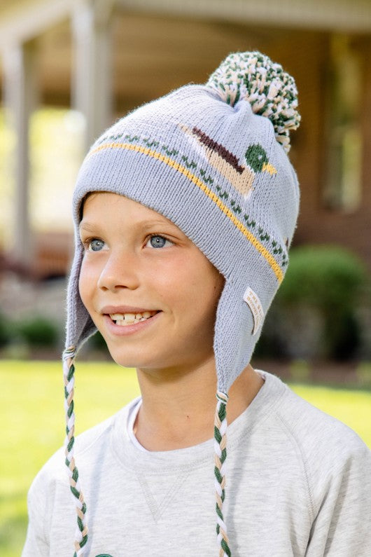 Parrish Pom Pom Hat - Sarasota Sky with Duck Motifs