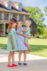 Critter Jack Keene Jon Jon - Gibson Island Green Mini Gingham with Apple Embroidery
