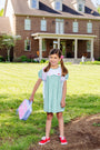 Leighton Lunch Box - Bell Court Bows (Hamptons Hot Pink) with Beale Street Blue