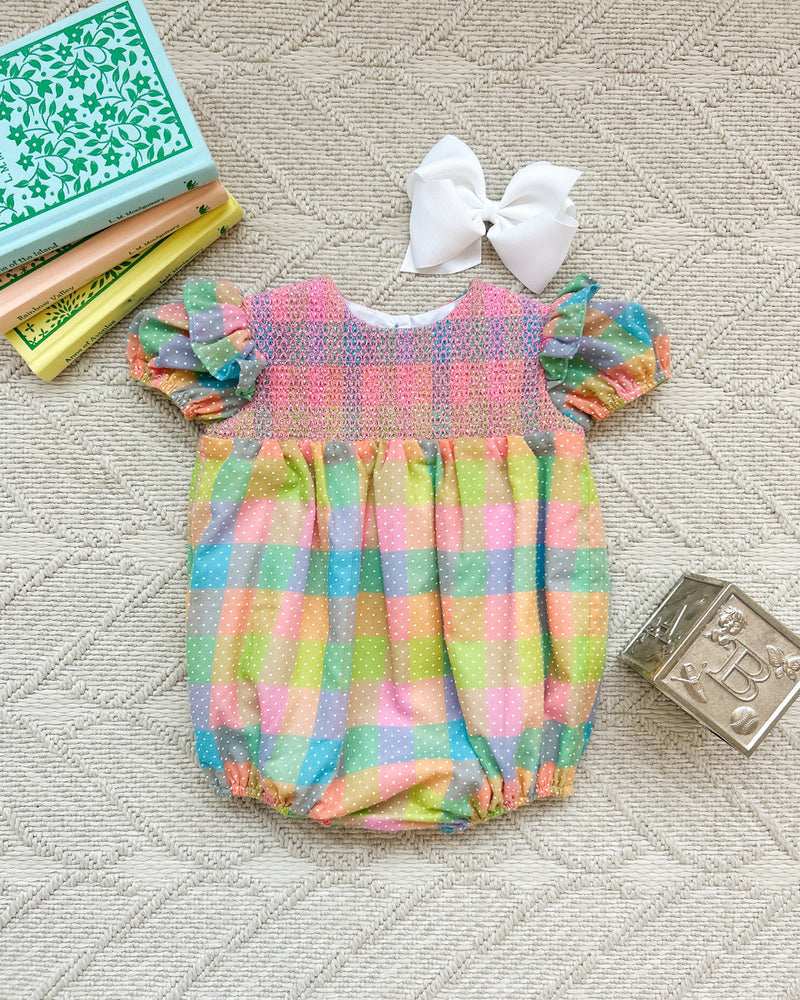 Daphne Belle Bubble - Ecton Park Plaid with Hamptons Hot Pink